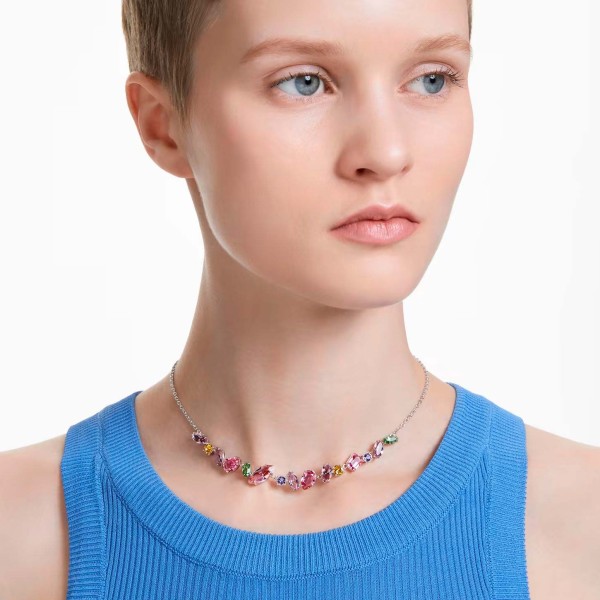 GEMA:NECKLACE MINI FRONTAL PINK/RHS