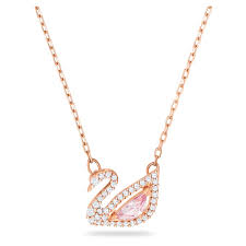 DAZZLING SWAN:NECKLACE CZMO/ROS
